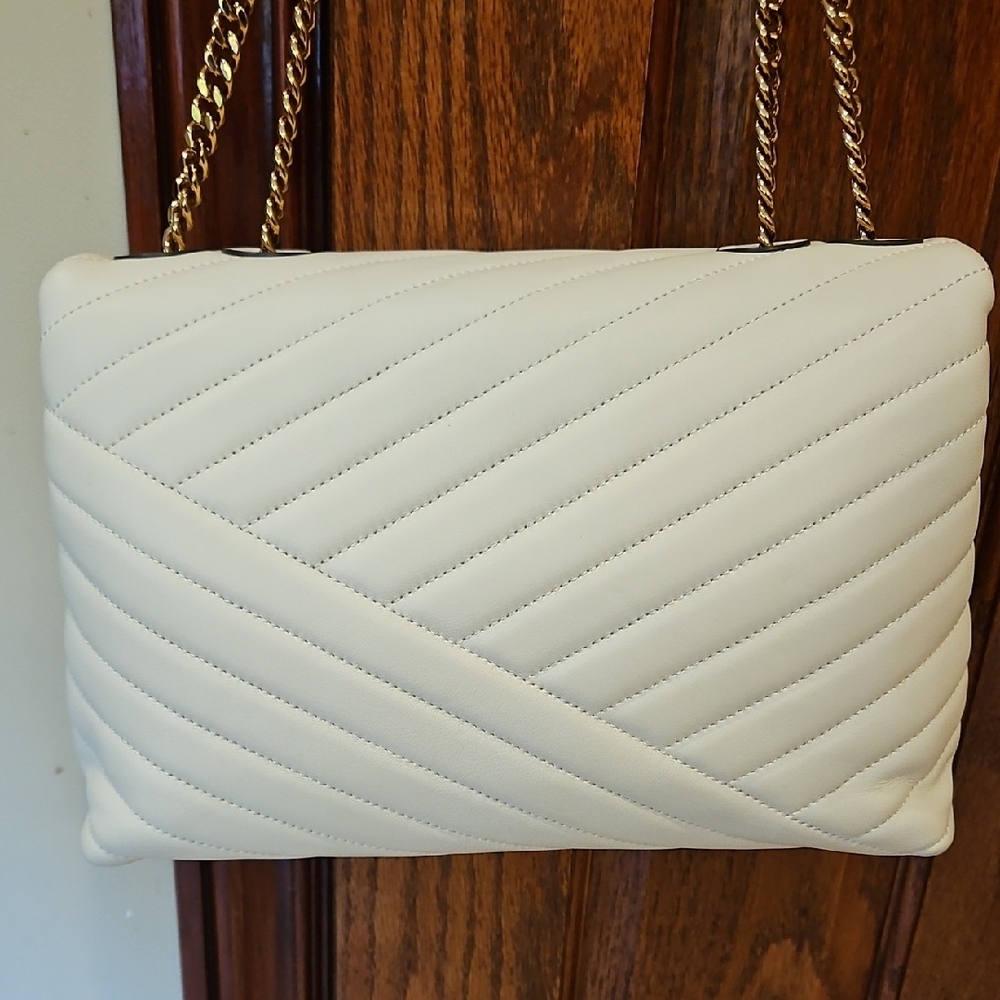 NWT $528 Tory Burch Kira Ivory Quilted Leather Bag - Picture 5 of 8